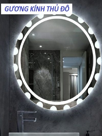 Gương tròn đèn led sử dung gương Bỉ nhập khẩu cao cấp treo trong nhà tắm phòng tắm