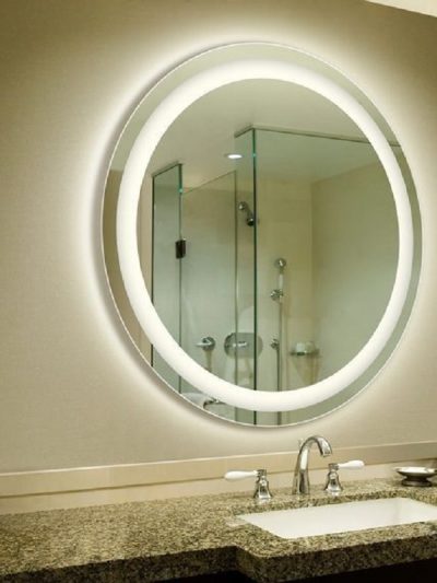 Gương tròn treo tường có đèn led phòng tắm nhà tắm - sử dụng gương Bỉ nhập khẩu