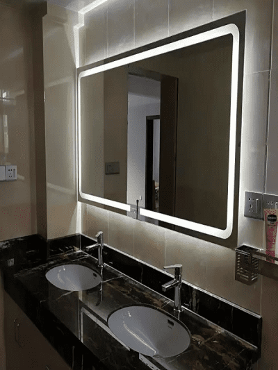 Gương phòng tắm đèn led hình chữ nhật treo tường - gương nhà tắm led