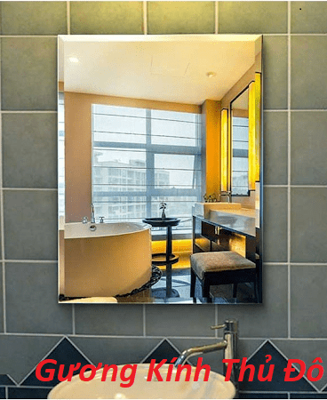 Gương phòng tắm mài xiết hình chữ nhật treo tường