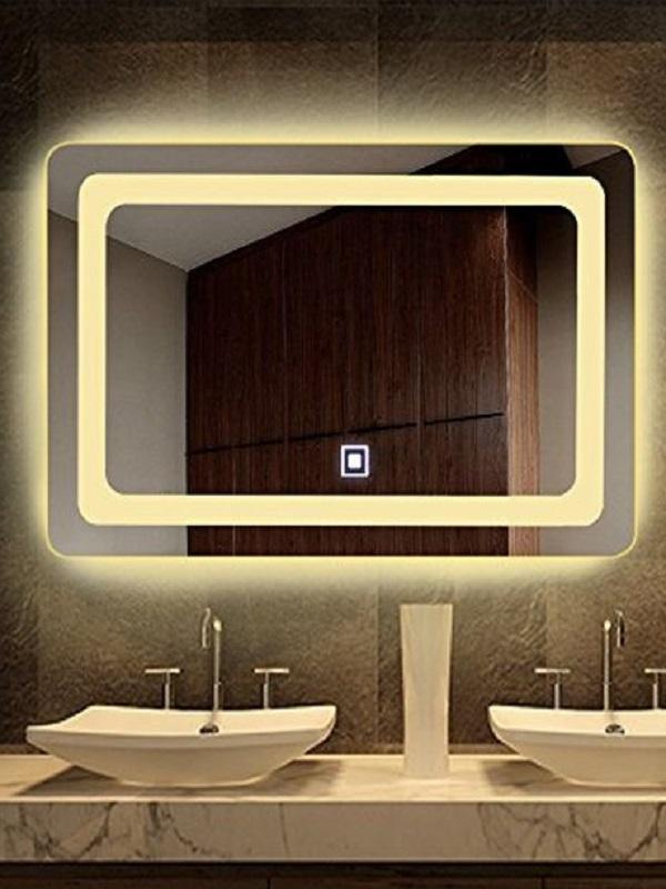Gương nhà tắm đèn led nút cảm ứng - gương Bỉ phòng tắm cao cấp nhập khẩu