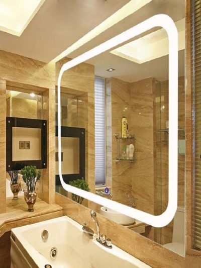 Gương cảm ứng đèn led phun cát treo trong nhà tắm phòng tắm đẹp